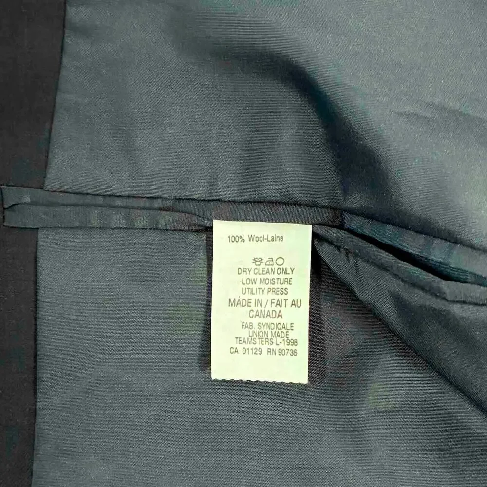 Vtg Men's Ralph Lauren Navy Wool 2-Button Preppy Blazer - 42S - Made in Canada